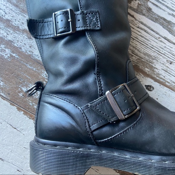 SOLD Doc Martens Kathleena Cap Toe Combat Moto Boots - Picture 8 of 10